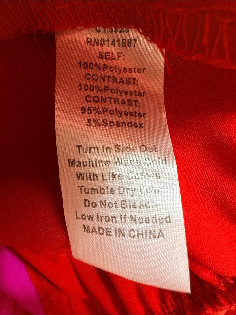 TCEC Two-Tone Pink and Red Long Sleeve Surplice Wrap Bodysuit - Size L - Picture 6 of 10